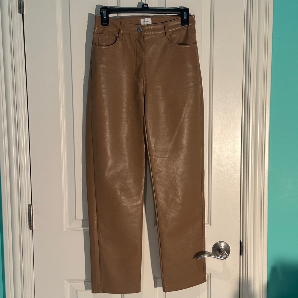 Women's Tan Leather Pants - Aritzia